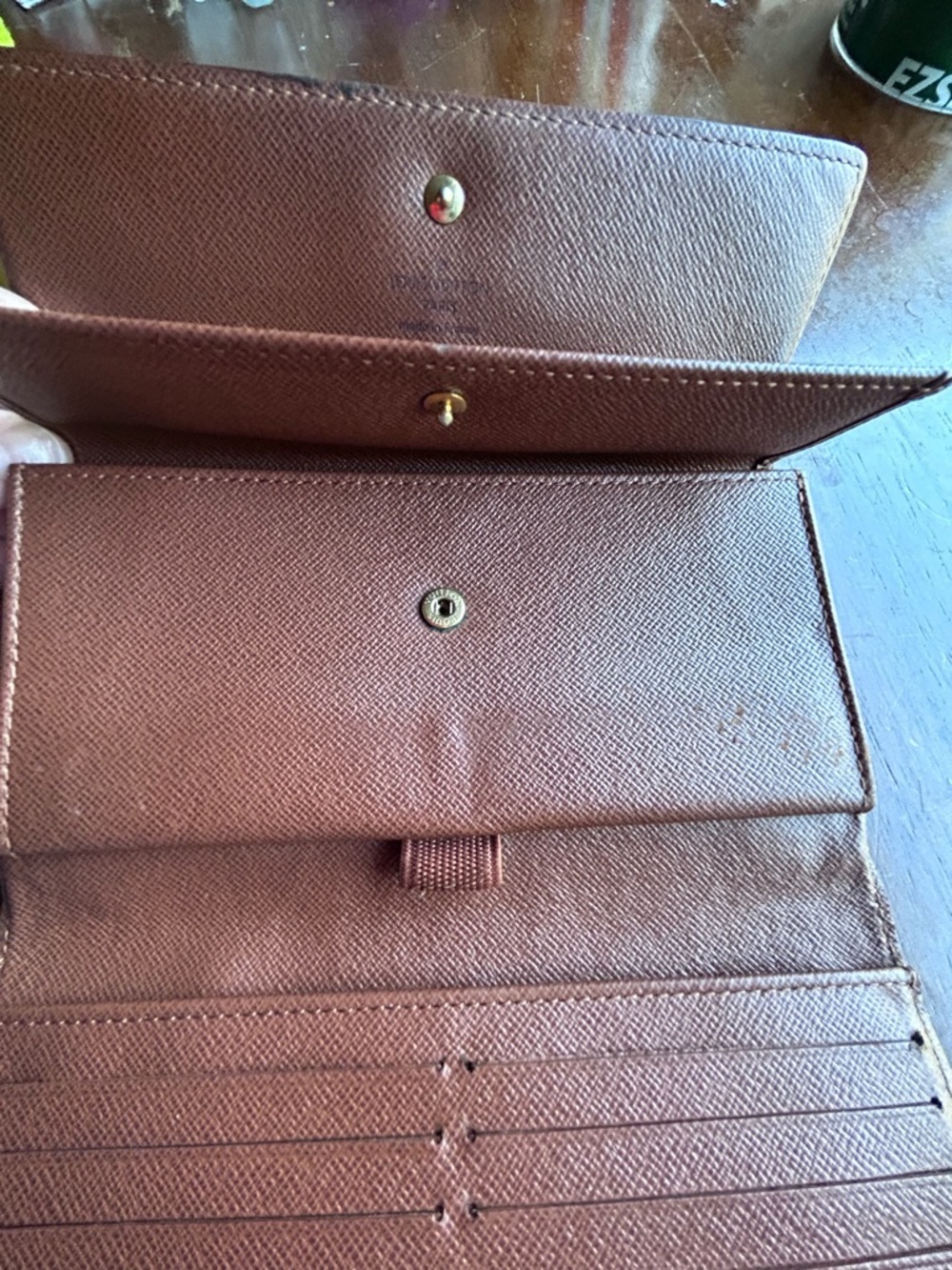 Louis Vuitton Epi Leather Long Wallet Brown Bifold Snap Made in Spain Auth LV - Picture 6 of 17